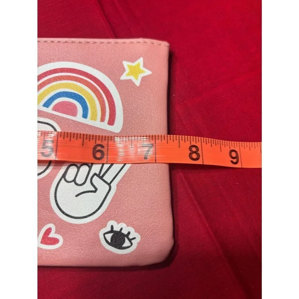 NEW Ipsy Pink Sticker Patch Cosmetic Pouch - 'Have Fun'